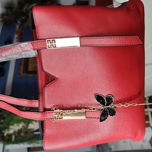 PU2229 Burgundy Vegan Leather Crossbody Purse NWT